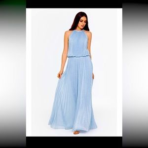 Beautiful dress brand new with tag! Sky blue with silver strings color.